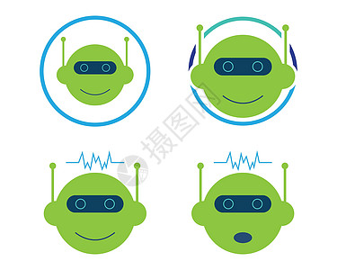 机器人标志 vecto商业服务插图技术白色卡通片电脑机器公司黑色图片