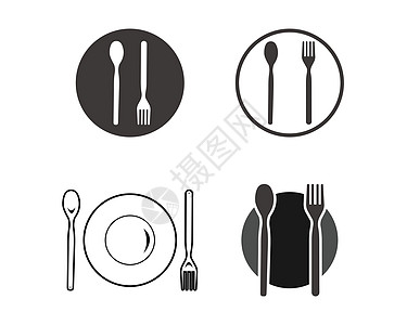 咖啡馆或餐馆的抽象标志餐厅用餐厨房正方形桌子菜单烹饪盘子白色团体图片