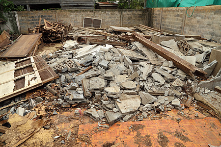 拆除的建筑地震材料石头瓦砾建造损害灾难工业破坏碎片图片