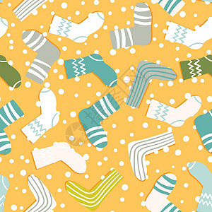 与现代五颜六色的袜子的无缝模式 涂鸦风格的时尚配饰 各种棉脚布 用于 web 和印刷品的卡通袜子用于邀请卡织物纺织品 它制作图案图片