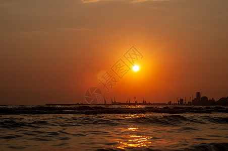 的日落 阿尔巴尼亚 2019年城市阳光海岸海景晴天海岸线地平线旅行旅游海滩图片