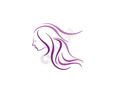 美容女性面部轮廓特征标志模板身份销售头发曲线插画家化妆品插图网络公司沙龙图片