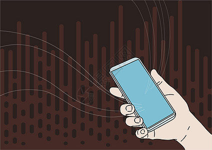 手持移动设备与空白屏幕显示新技术的手绘图 手掌设计携带电话空屏显示新鲜的通信技术人手数字成功商业全球手指金融电脑显示器人士通讯图片