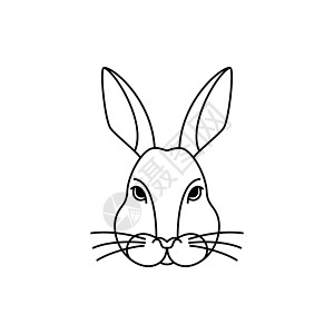 线条艺术样式中的兔子头图片
