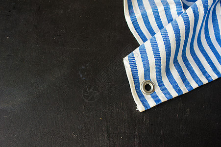厨房毛巾或餐巾纸白色桌子棉布烹饪蓝色餐厅毯子纺织品检查亚麻图片