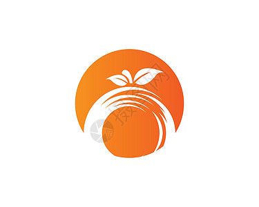 橙色标志设计农场曲线农业插图环形地球生态圆圈技术叶子背景图片