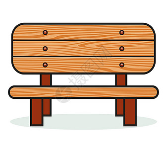 它制作图案的木制公共公园长椅图片