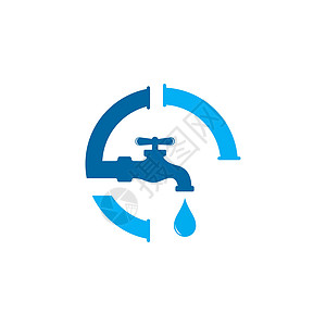 水管道水暖标志矢量图标设计它制作图案燃料气体海浪汽油工人工作控制房子商业管子插画