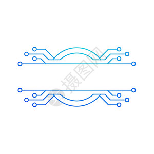 电路标志模板 vecto网络技术科学徽标插图蓝色线条创造力一体化公司图片