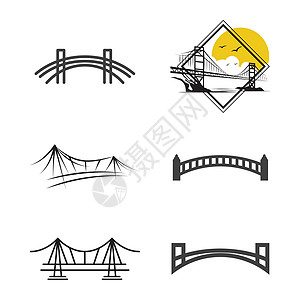 桥矢量图标它制作图案天际建造过渡品牌标识城市金融建筑学保险身份图片