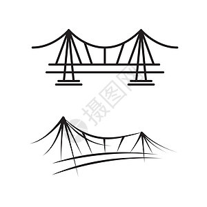 桥矢量图标它制作图案建筑学金融技术艺术插图品牌天际身份建筑景观图片