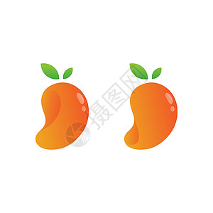 芒果图标矢量图设计标志果汁植物插图食品饮食甜点叶子热带橙子图片