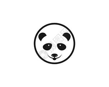 熊猫熊剪影标志设计 vecto艺术快乐乐趣婴儿卡通片黑色粉色竹子插图野生动物图片