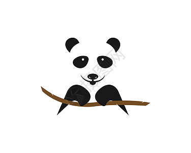 熊猫熊剪影标志设计 vecto插图粉色黑色竹子艺术荒野快乐乐趣婴儿卡通片图片