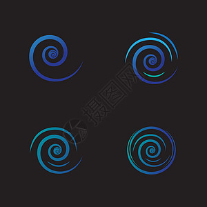 圆形标志模板反射公司漩涡圆圈环形螺旋蓝色插图身份标签图片