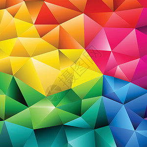 多边形彩虹马赛克背景 抽象的低聚矢量图 半色调风格的三角形图案 用于的带三角形的模板几何业务设计六边形墙纸卡片蓝色玻璃网络坡度插图片