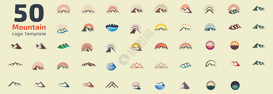 山标志设计集模板 适用于标志的图形元素代表自然和自由图片