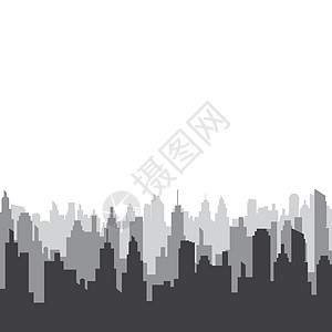 城市天际线背景 vecto白色黑色市中心绘画景观建筑学艺术插图建筑草图图片