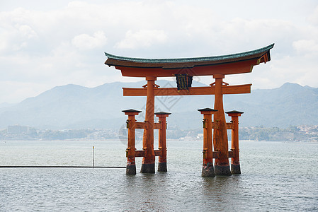 宫岛橙子寺庙宗教历史性神社旅行红色地标海岸世界图片