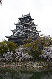 岛四岛蓝色植物群城堡花瓣纪念馆花园天空反射季节旅行图片