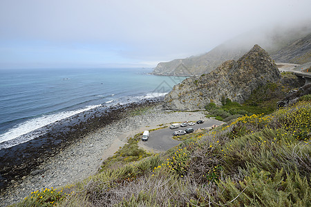 内地海岸旅行蓝色天空海岸线海滩支撑悬崖波浪风景海洋图片