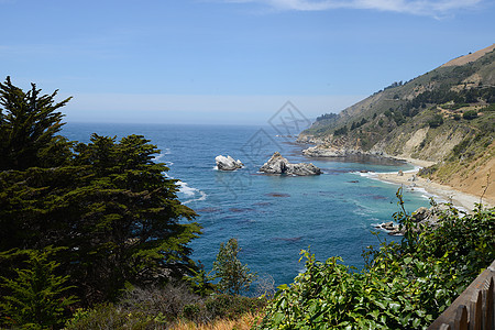 内地海岸风景蓝色海岸线波浪支撑悬崖海滩天空旅行岩石图片