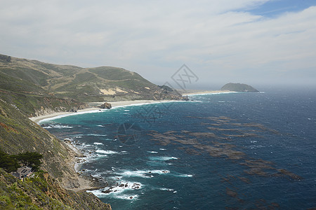 内地海岸支撑海滩岩石悬崖风景旅游旅行海洋天空波浪图片