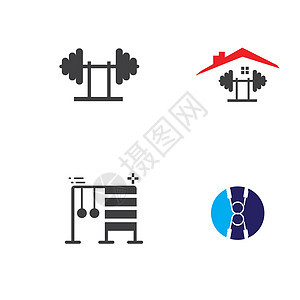 健身图标矢量图解设计日志有氧运动瑜伽饮食哑铃自行车活动食物重量训练健身房图片