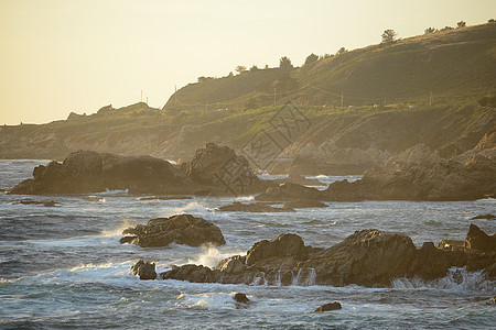 内地海岸海浪蓝色海洋旅游天空支撑海滩风景旅行岩石图片