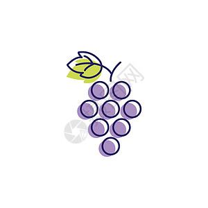 葡萄矢量图标插图设计葡萄园农场水果紫色植物食物美味网站桌子浆果图片