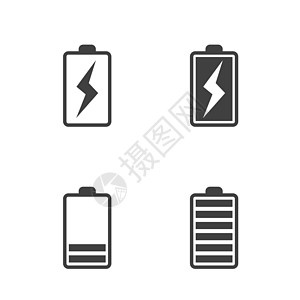 汽车电池电源图标矢量图艺术控制板碱性活力累加器细胞电子产品燃料电池电气插画