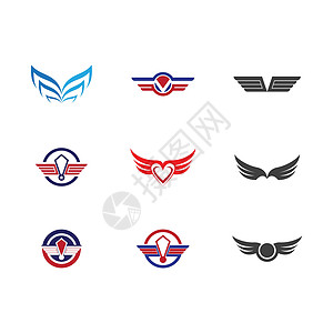 翼猎鹰标志模板 vecto奢华身份金融星星标识团队翅膀公司插图标签背景图片