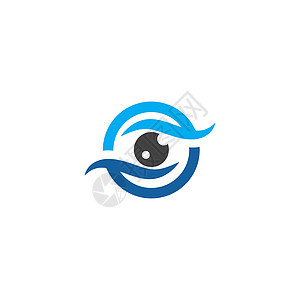 眼睛护理矢量标志设计商业诊所技术医生手表软件眼科安全科学蓝色图片