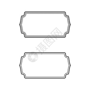 复古框架图标模板 vecto风格古董丝带插图卡片传统菜单装饰包装乡村图片