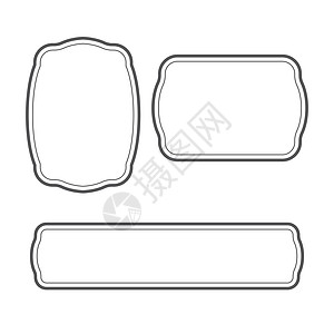复古框架图标模板 vecto剪贴卡片风格标签古董装饰包装丝带婚礼乡村图片