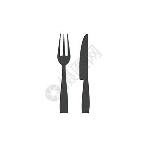 它制作图案叉板勺图标矢量用具餐厅灰色用餐午餐菜单白色银器插图黑色图片