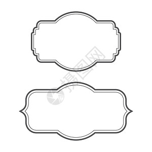 复古框架图标模板 vecto艺术贴纸装饰包装邀请函剪贴古董卡片标签插图图片