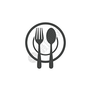 它制作图案叉板勺图标矢量刀具桌子烹饪用餐菜单黑色勺子食物白色灰色图片