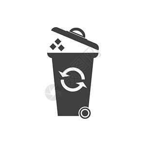 垃圾图标矢量插图设计标识白色商业按钮办公室垃圾桶垃圾箱网站互联网技术图片