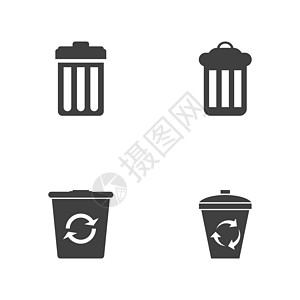 垃圾图标矢量插图设计标识商业白色网站垃圾桶篮子网络工作室黑色环境图片