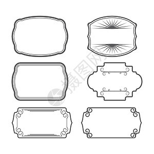 复古框架图标模板 vecto丝带古董边界标签传统卡片乡村问候语邀请函剪贴背景图片