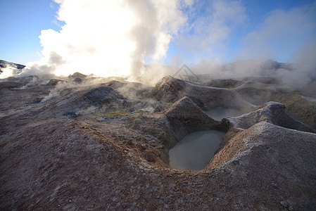 波利维亚语的地理学家火山地热沙漠活动喷泉图片