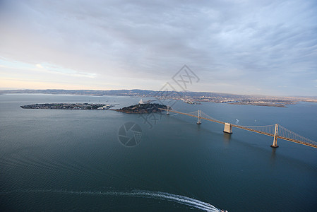 来自直升机的海湾桥天空全景市中心旅行天线景观城市天际海滩街道图片