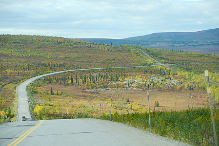 达顿高速公路小路爬坡运输风景苔原地区旅行碎石松树场地图片