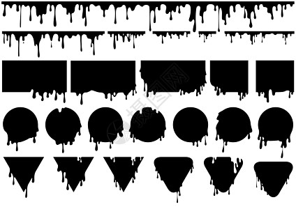 不同形状的黑色滴墨图片