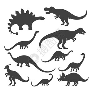 恐龙图标模板矢量它制作图案荒野食肉数字收藏剑龙哺乳动物怪物迅猛龙动物食草图片