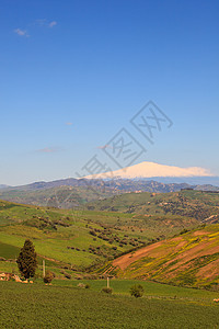 Etna火山和西西里地区危险森林场景天空乡村风景领土灾难土地国家图片