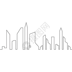 现代城市天际线 城市剪影 矢量地平线住宅建筑办公室旅行房子插图建筑学水平天空图片
