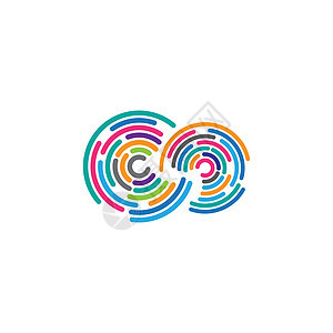 圆形标志模板 vecto圆圈蓝色商业身份漩涡标签公司网络艺术螺旋图片