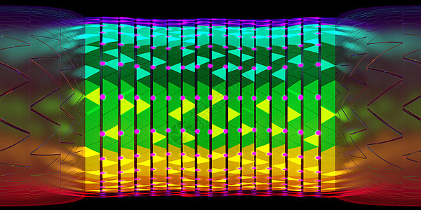 3d 插图 3d 渲染 vr 360 几何背景的全景抽象图像艺术建筑学派对桌子辉光房间范围活力墙纸虚拟现实图片